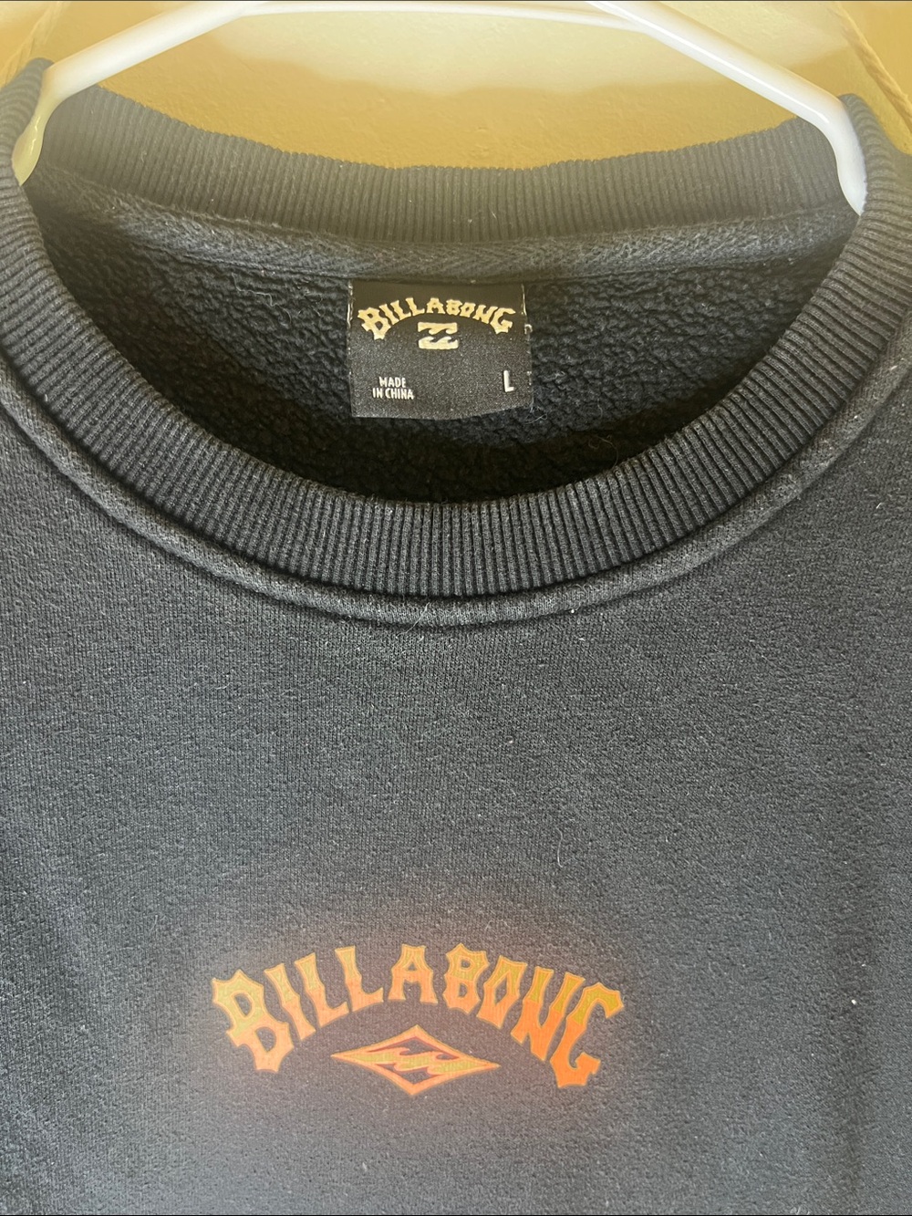 Billabong Black Crewneck Sweatshirt with Orange Logo - Picture 2 of 5